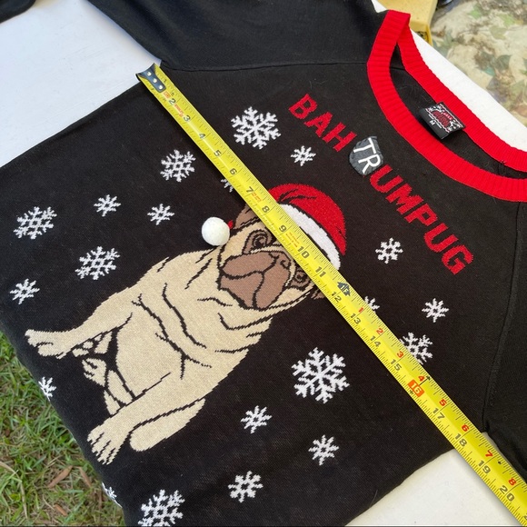 Custom Trump Pug Political Ugly Christmas Sweater One of a Kind - Picture 11 of 15